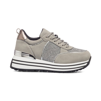 Sneakers bianche e verdi da donna con zeppa 5 cm Lora Ferres, Donna, SKU w014000577, Immagine 0